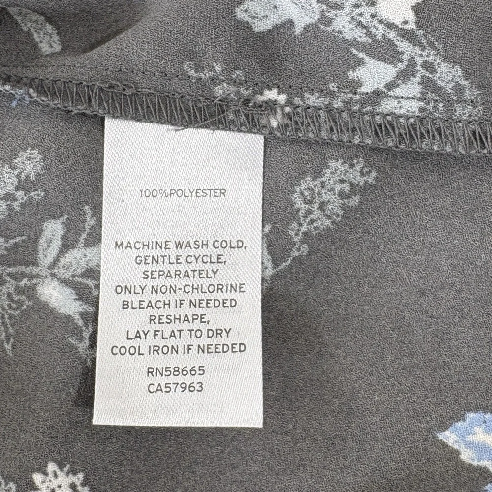 Nordstrom Rack Blouse Women Medium Gray Floral Romantic Cottage Boho Soft Girl - Picture 8 of 9